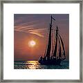 Sailboat At Sunset Framed Print