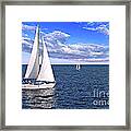 Sailboats At Sea Framed Print