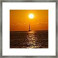 Sailing At Sunset Framed Print
