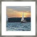 Sailing At Sunset Framed Print