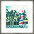 Sailing Back To Port, Sail Boat Paintings, Sail Boat Prints, Sailing, Pentwater, Michigan, Lakes Framed Print