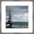 Sailing Into The Storm Framed Print