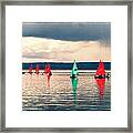 Sailing On Marine Lake A Reflection Framed Print
