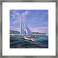 Sailing On Monterey Bay Framed Print