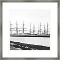 Sailing Ships In A Harbor Framed Print