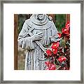 Saint Francis Next To Bigonia Flower Framed Print