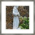 Saint Francis Of Assisi Statue At Mission San Jose In San Antonio Missions National Historical Park Framed Print