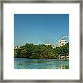 Saint James Park In London And Millennium Wheel Framed Print