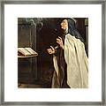 Saint Teresa Of Avila's Vision Of The Holy Spirit Framed Print