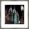 Salt Lake City Mormon Temple Christmas Lights Framed Print
