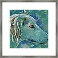 Saluki Dog Painting Framed Print by Michelle Wrighton