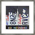 San Francisco California Skyline License Plate Art Framed Print