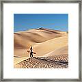 Sandboarding In The Sahara Desert Framed Print