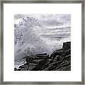 Sandy's Crashing Surf At Quoddy Head State Park Framed Print