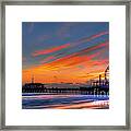 Santa Monica Pier At Dusk Framed Print