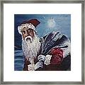 Santa With His Pack Framed Print
