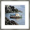 Santorini Boats Framed Print