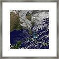 Satellite View Of A Noreaster Storm Framed Print