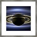 Saturn Mosaic With Earth Framed Print