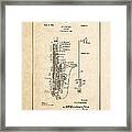 Saxophone By H.j. Waters Vintage Patent Document Framed Print