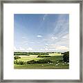 Scenic Countryside With Cattle Grazing In Distance Framed Print