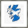 Scotland Painted Flag Map Framed Print