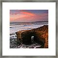 Sea Arch Winter Sunset Framed Print