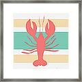 Sea Creature On Stripes Ii Framed Print