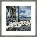 Sea Foam And Pier Framed Print