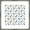 Seahorse And Shells Pattern Framed Print