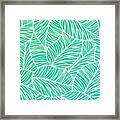 Seamless Tropical Leaf Background Framed Print