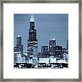 Sears Tower In Blue Framed Print