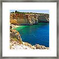 Seascape Around Praia Do Benagil, Lagoa Framed Print