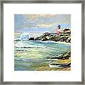 Seascape Lighthouse By Mary Krupa Framed Print