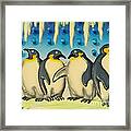 Seaside Funtown Penguins Framed Print