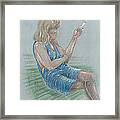Seated Girl Smoking - Colour Study Framed Print