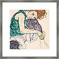Seated Woman With Legs Drawn Up. Adele Herms Framed Print