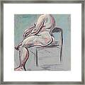 Seated Woman With Silver Hair Framed Print