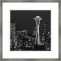 Seattle Black And White Framed Print