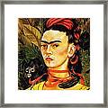 Self Portrait With Monkey Framed Print