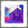 Shack And Trees By The Water Framed Print