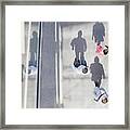 Shadows Of People Walking From Directly Above Framed Print