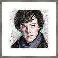 Sherlock Holmes Portrait Benedict Cumberbatch Framed Print