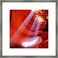 Shining Through - Antelope Canyon - Arizona Framed Print