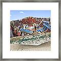 Shipwrecked Fishing Boat Of Aruba Framed Print