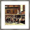 Shoppers At Pike Place Market Framed Print