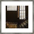 Shopping Cart Stairs At Window Framed Print