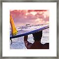 Single Fin Surfer Framed Print