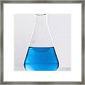 Single Glass Flask With Blue Solution Framed Print