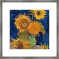 Six Sunflowers Framed Print